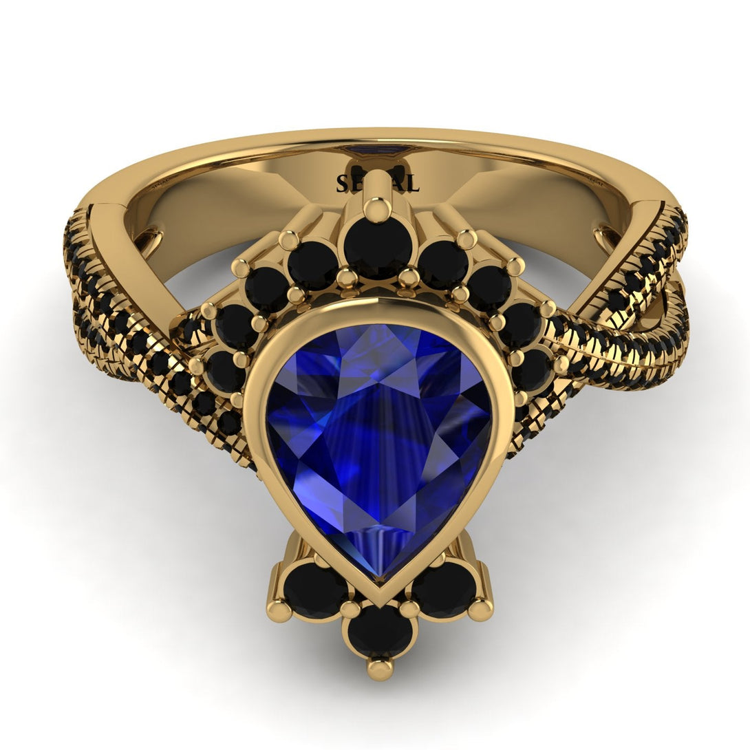 Unique Pear Cut Sapphire Ring - Dorothy No. 43