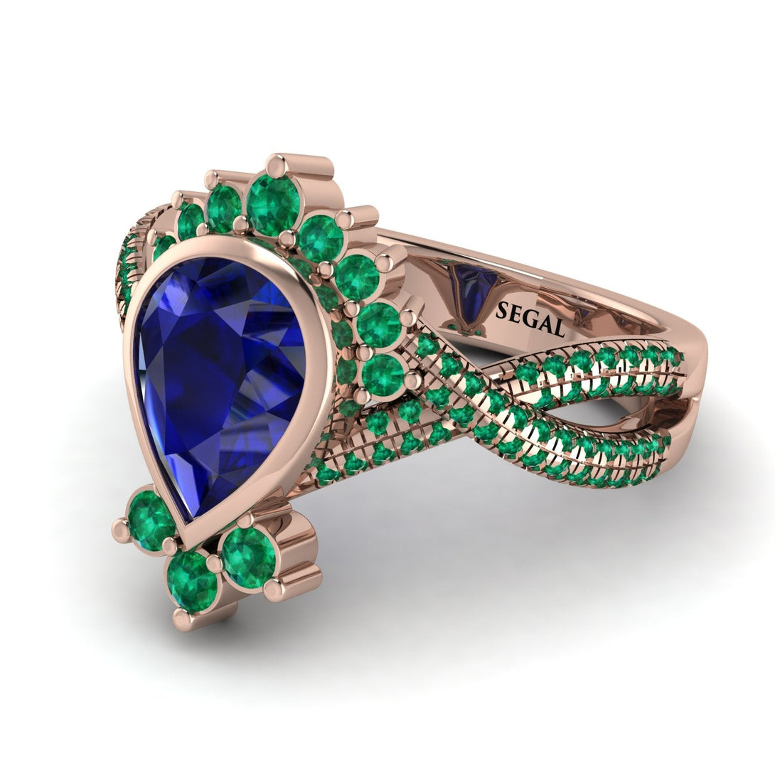 Unique Pear Cut Sapphire Ring - Dorothy No. 29