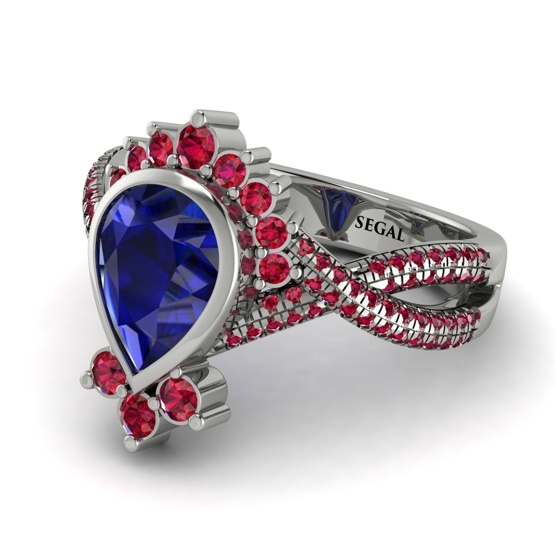 Unique Pear Cut Sapphire Ring - Dorothy No. 60