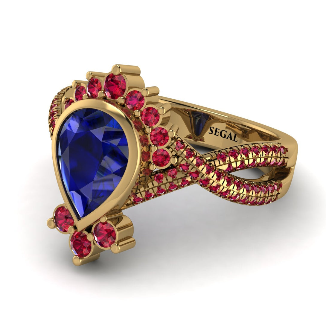 Unique Pear Cut Sapphire Ring - Dorothy No. 58