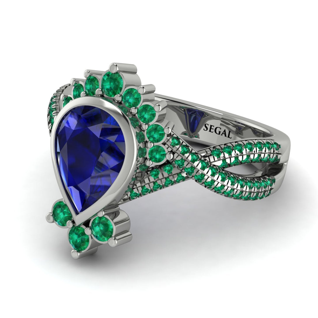 Unique Pear Cut Sapphire Ring - Dorothy No. 30