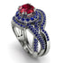 Unique Ruby Halo Bridal Set - Jessica No. 72 image 1