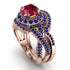 Unique Ruby Halo Bridal Set - Jessica No. 71 image 1