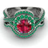 Unique Ruby Halo Bridal Set - Jessica No. 27 image 2