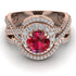 Unique Ruby Halo Bridal Set - Jessica No. 11 image 2