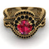 Unique Ruby Halo Bridal Set - Jessica No. 40 image 2