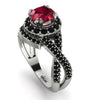Unique Ruby Halo Engagement Ring - Jessica No. 42