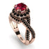 Unique Ruby Halo Engagement Ring - Jessica No. 41