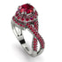 Unique Ruby Halo Engagement Ring - Jessica No. 57