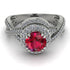 Unique Ruby Halo Engagement Ring - Jessica No. 12