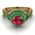 Unique Ruby Halo Engagement Ring - Jessica No. 25