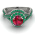 Unique Ruby Halo Engagement Ring - Jessica No. 27 image 2