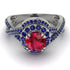Unique Ruby Halo Engagement Ring - Jessica No. 72