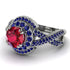 Unique Ruby Halo Engagement Ring - Jessica No. 72
