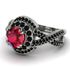 Unique Ruby Halo Engagement Ring - Jessica No. 42