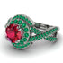 Unique Ruby Halo Engagement Ring - Jessica No. 27