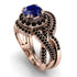 Unique Sapphire Halo Bridal Set - Jessica No. 44 image 1