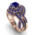 Unique Sapphire Halo Bridal Set - Jessica No. 74 image 1