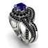 Unique Sapphire Halo Bridal Set - Jessica No. 45 image 1