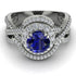 Unique Sapphire Halo Bridal Set - Jessica No. 15 image 2
