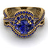 Unique Sapphire Halo Bridal Set - Jessica No. 73 image 2