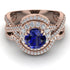 Unique Sapphire Halo Bridal Set - Jessica No. 14 image 2