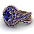 Unique Sapphire Halo Bridal Set - Jessica No. 74 image 3