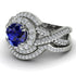 Unique Sapphire Halo Bridal Set - Jessica No. 15 image 3