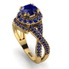 Unique Sapphire Halo Engagement Ring - Jessica No. 73