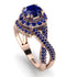 Unique Sapphire Halo Engagement Ring - Jessica No. 74