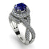 Unique Sapphire Halo Engagement Ring - Jessica No. 15