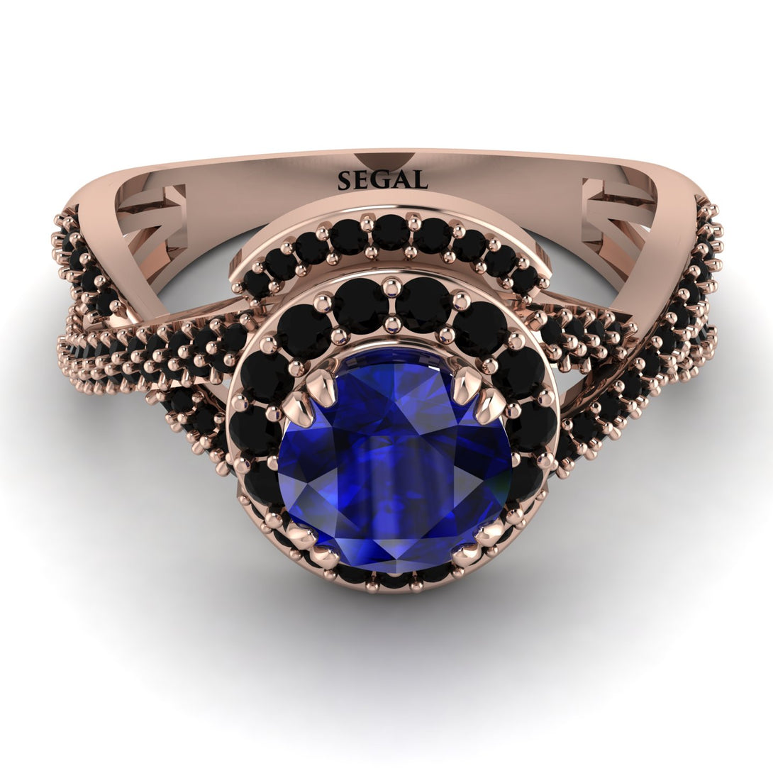 Unique Sapphire Halo Engagement Ring - Jessica No. 44