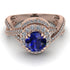 Unique Sapphire Halo Engagement Ring - Jessica No. 14