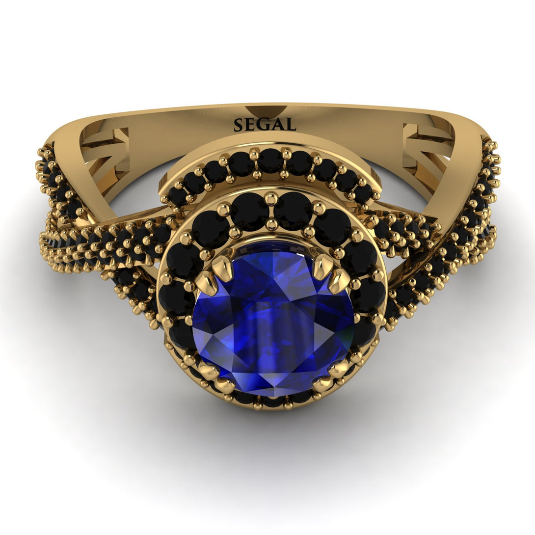 Unique Sapphire Halo Engagement Ring - Jessica No. 43