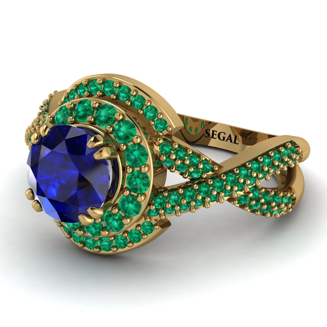 Unique Sapphire Halo Engagement Ring - Jessica No. 28