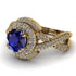Unique Sapphire Halo Engagement Ring - Jessica No. 13