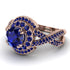 Unique Sapphire Halo Engagement Ring - Jessica No. 74