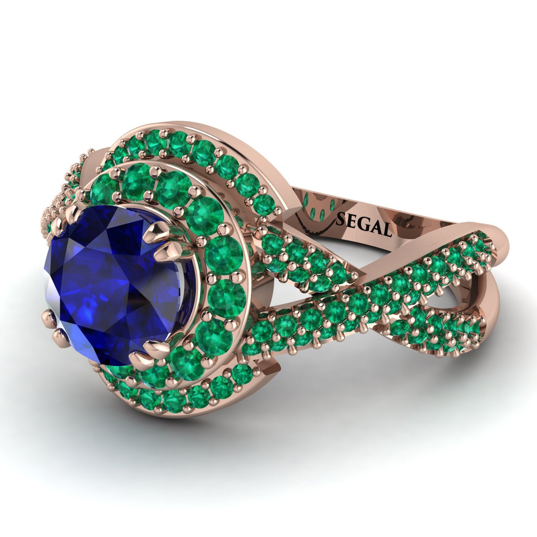 Unique Sapphire Halo Engagement Ring - Jessica No. 29