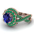 Unique Sapphire Halo Engagement Ring - Jessica No. 29