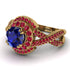Unique Sapphire Halo Engagement Ring - Jessica No. 58