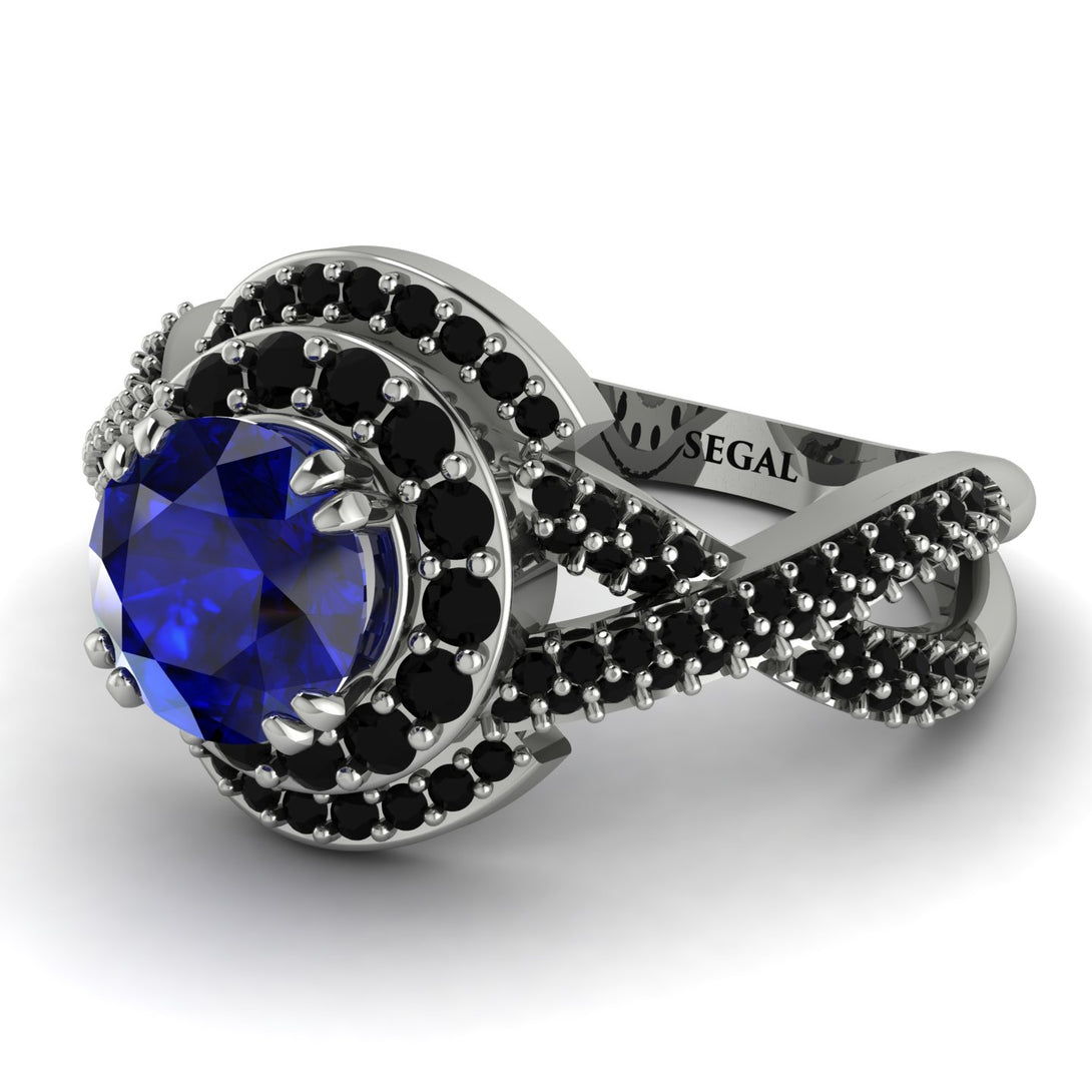Unique Sapphire Halo Engagement Ring - Jessica No. 45