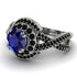 Unique Sapphire Halo Engagement Ring - Jessica No. 45