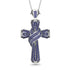 Unique Swirling Sapphire Cross Pendant - Patrick No. 15