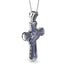 Unique Swirling Sapphire Cross Pendant - Patrick No. 15