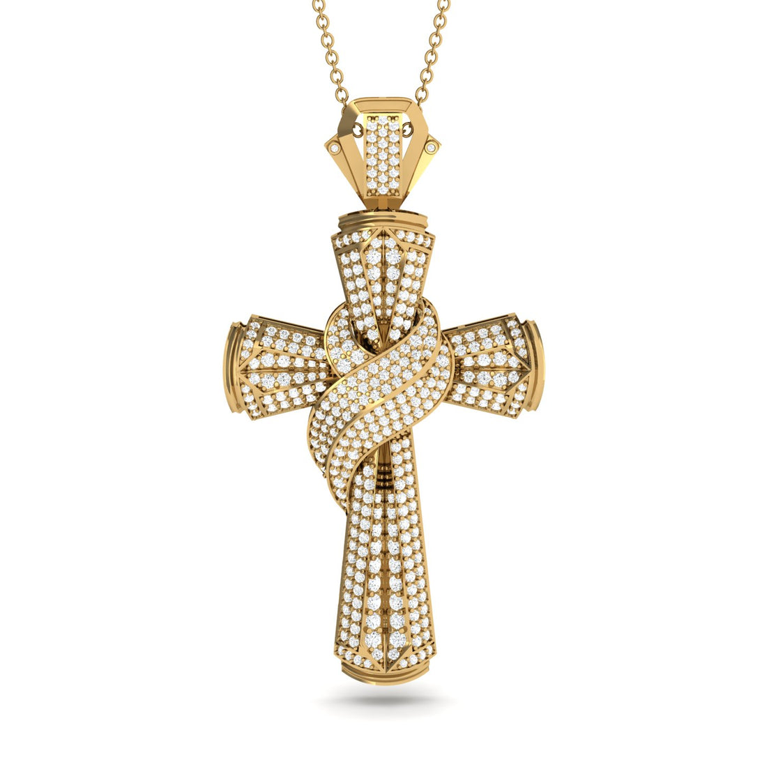Unique Swirling Diamond Cross Pendant - Patrick No. 1