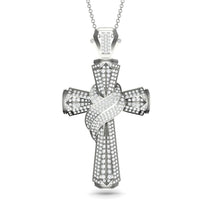 Unique Swirling Diamond Cross Pendant - Patrick No. 3 image 1