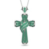 Unique Swirling Emerald Cross Pendant - Patrick No. 6