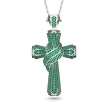 Unique Swirling Emerald Cross Pendant - Patrick No. 6 image 1
