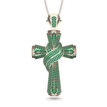 Unique Swirling Emerald Cross Pendant - Patrick No. 5 image 1
