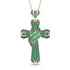Unique Swirling Emerald Cross Pendant - Patrick No. 5
